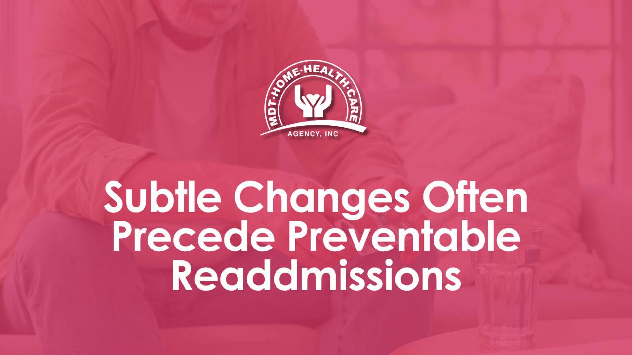 MDT Home Health skilled nurse reviewing medications with elderly patient at home Miami-Dade