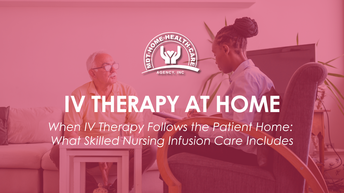 IV therapy at home Miami — nurse administering home infusion care