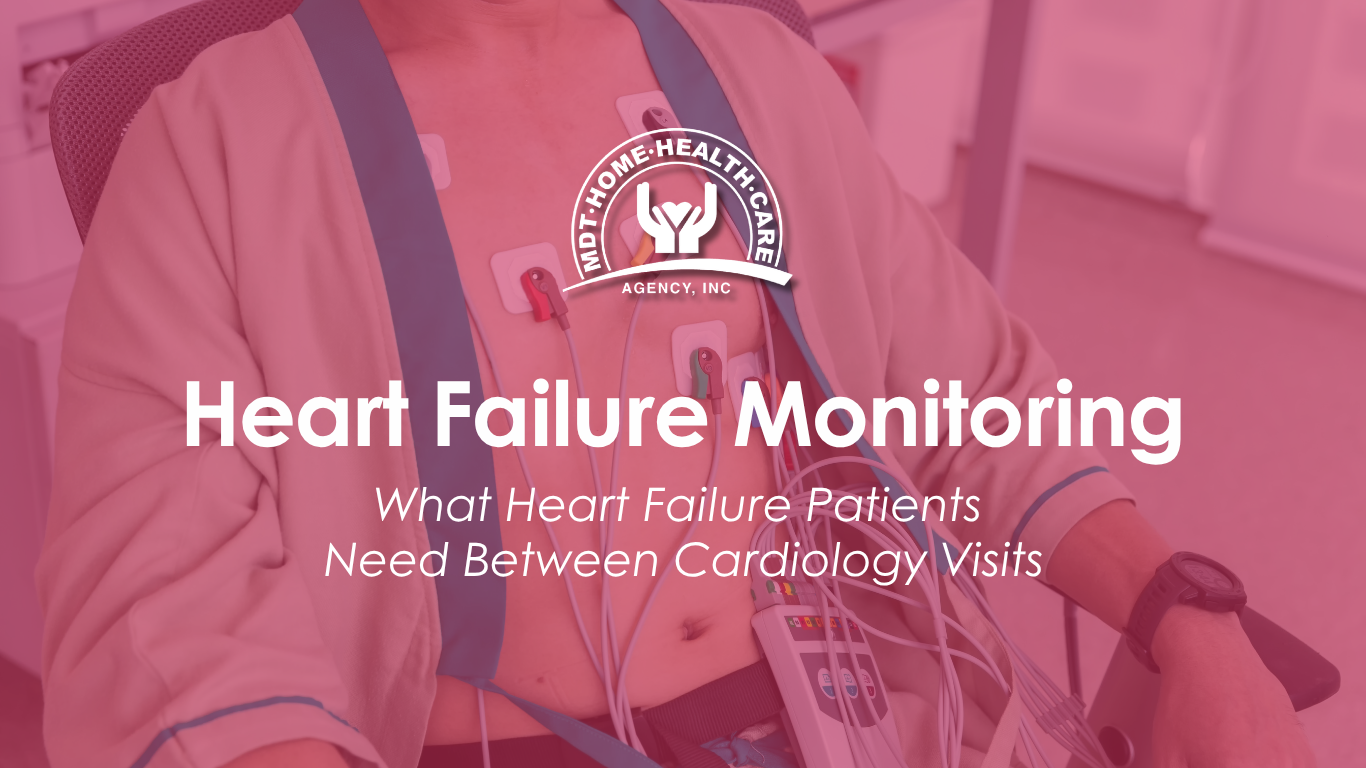 Heart failure monitoring at home Miami — nurse checking patient vitals at home