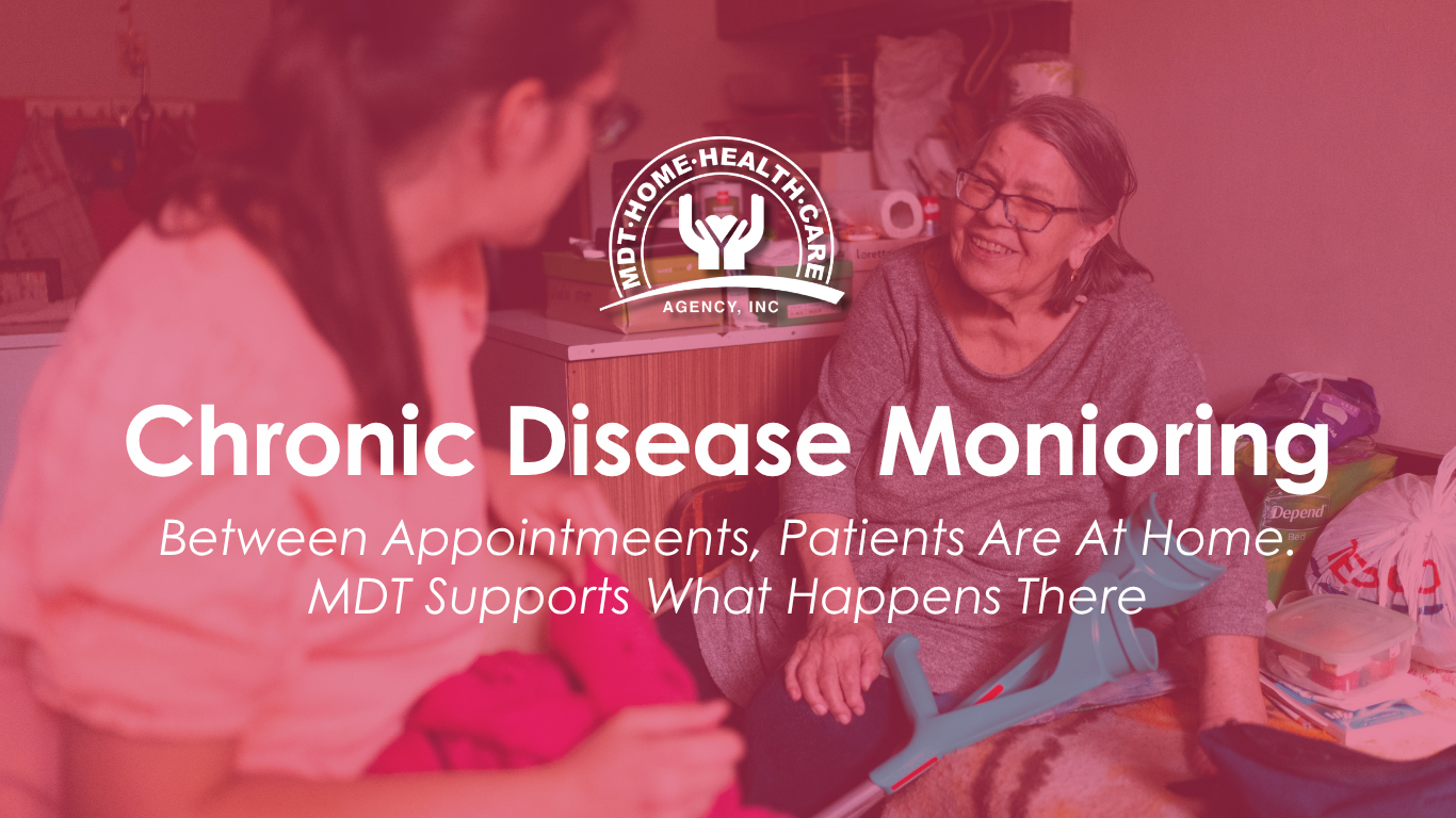 Chronic disease monitoring home health — nurse caring for patient at home